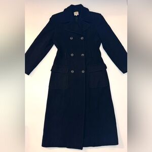 Oasis Women’s Wool / Cashmere Long Coat Black Size- u.s Medium Uk- 10 EUR- 36